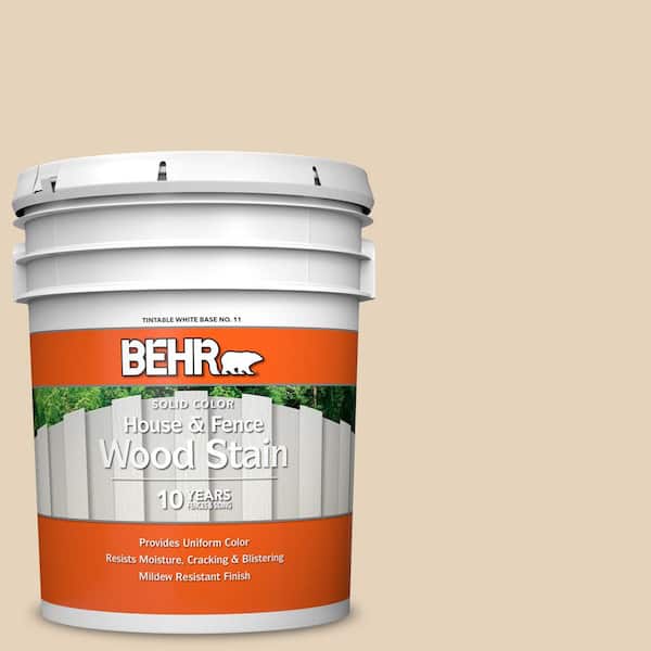 BEHR 5 gal. #ECC-53-1 Mown Hay Solid Color House and Fence Exterior Wood Stain