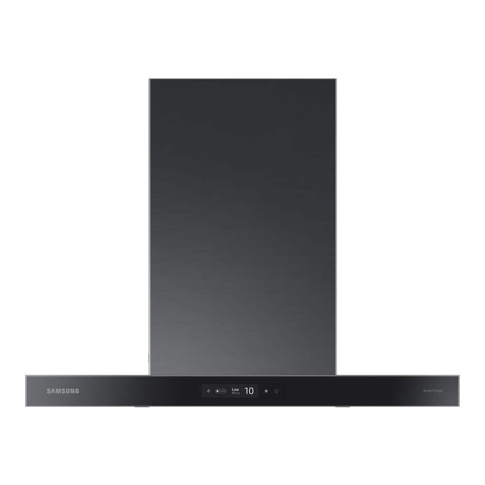 "Samsung 30"" BESPOKE Wall Mount Range Hood in Clean Deep Charcoal, Clean Deep Charcoal Panel/Black Stainless Steel Duct"