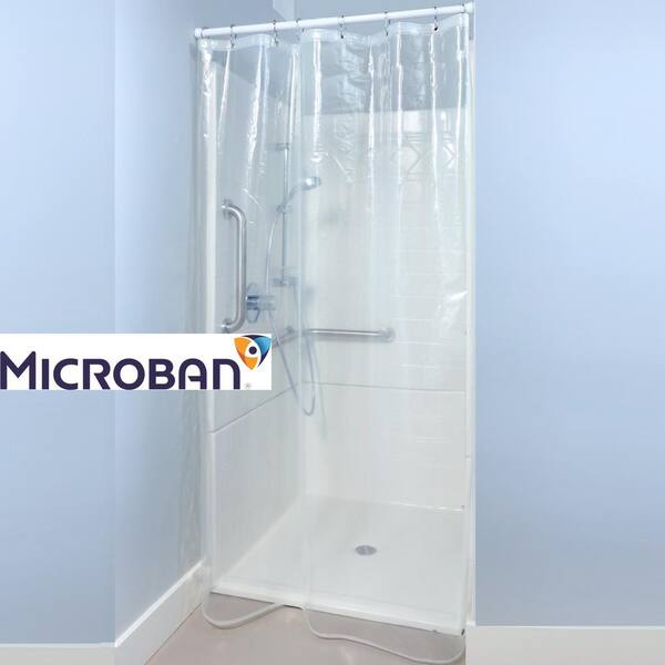 SlipX Solutions 54 in. x 78 in. Mildew Resistant Heavy Duty PEVA Stall Shower Liner with Microban in Clear