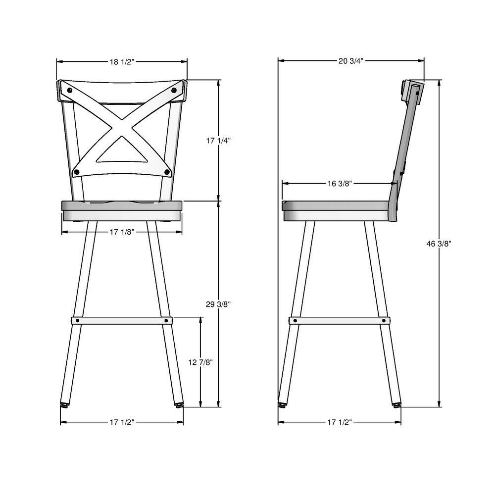 Jasper Light Brown and Black Swivel Bar Stool with Metal Frame