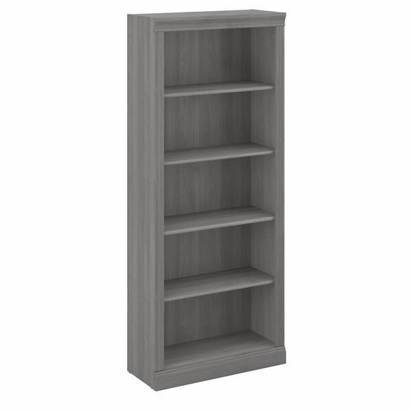 Bush Furniture Saratoga 29.88 in. Wide Modern Gray 5 Shelf Standard Bookcase W1655C03 The