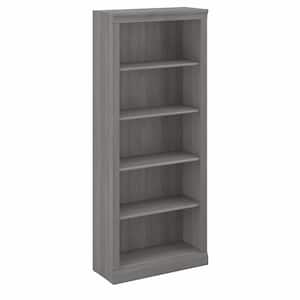 Saratoga 29.88 in. Wide Modern Gray 5 Shelf Standard Bookcase