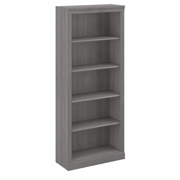 Bush Furniture Saratoga 29.88 in. Wide Modern Gray 5 Shelf Standard Bookcase