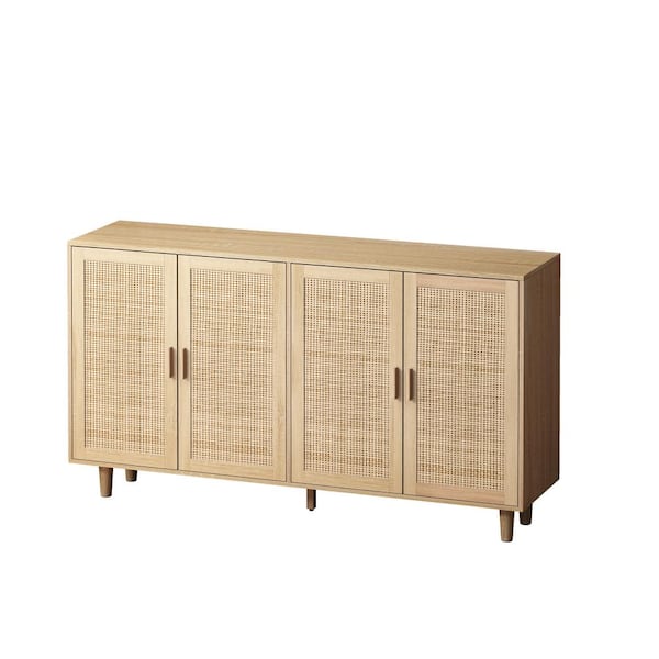 62.2 in. W x 15.75 in. D x 34.25 in. H Bathroom Beige Linen Cabinet