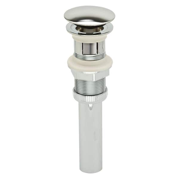 2-in-1 Plastic Sink Drain - Push Drain Drain, Chrome