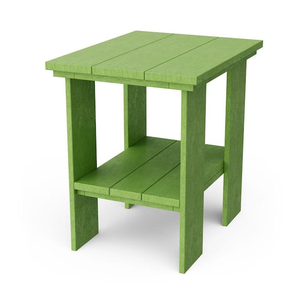 Contemporary Lime Green HDPE Plastic Outdoor Side Table