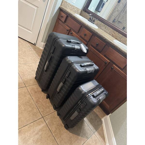 Wudkey 3-Piece Durable Suitcase Set with Spinner Wheels, Hard
