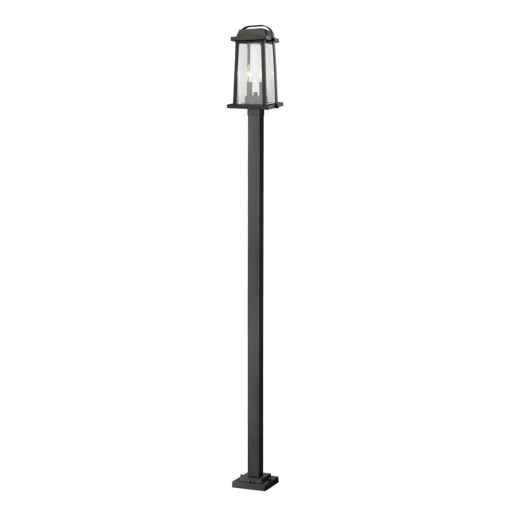 Millworks 110.25 in. 2 Light Black Aluminum Hardwired Outdoor Weather
