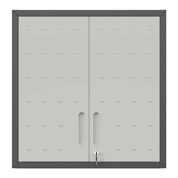 29.53 in. W x 11.81 in. D x 30.31 in. H Gray Garage/Bathroom Storage Wall Cabinet with Locking Door for Garage Workshop