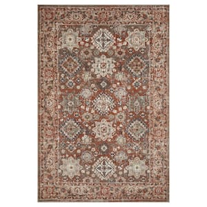 Malanie Cortni Red 9 ft. 10 in. x 12 ft. 10 in. Geometric Polypropylene Indoor Area Rug