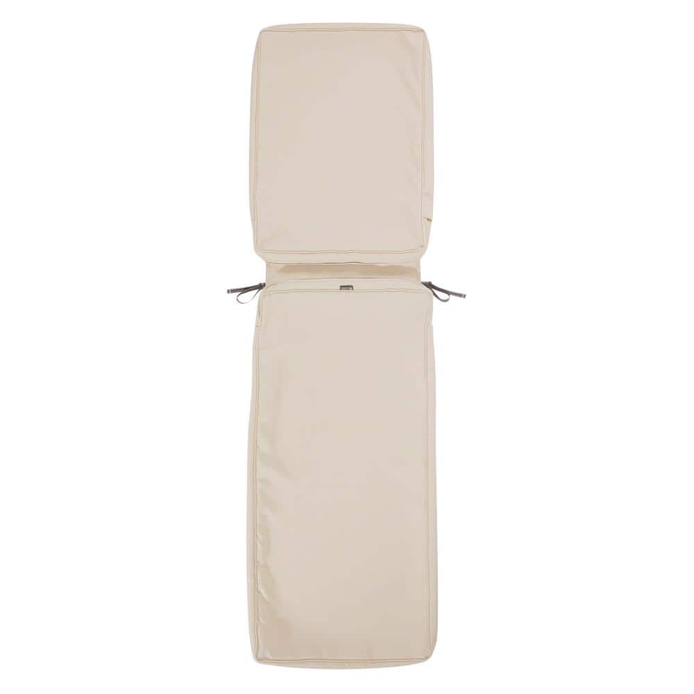 Montlake FadeSafe 80 in. L x 26 in. W x 3 in. H Patio Chaise Lounge Cushion Slip Cover in Antique Beige price history on PriceWatchPro