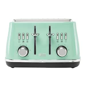  BUYDEEM DT640 4-Slice Toaster, Extra Wide Slots, Retro  Stainless Steel with High Lift Lever, Bagel and Muffin Function, Removal  Crumb Tray, 7-Shade Settings,Cozy Greenish: Home & Kitchen