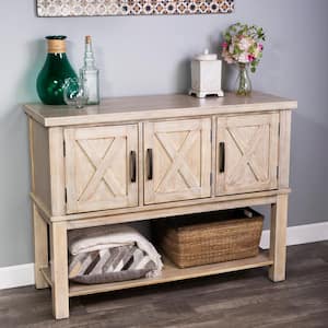 Chateau Natural/Gray Finish Wood 48 in. Urban Buffet with 3-Doors