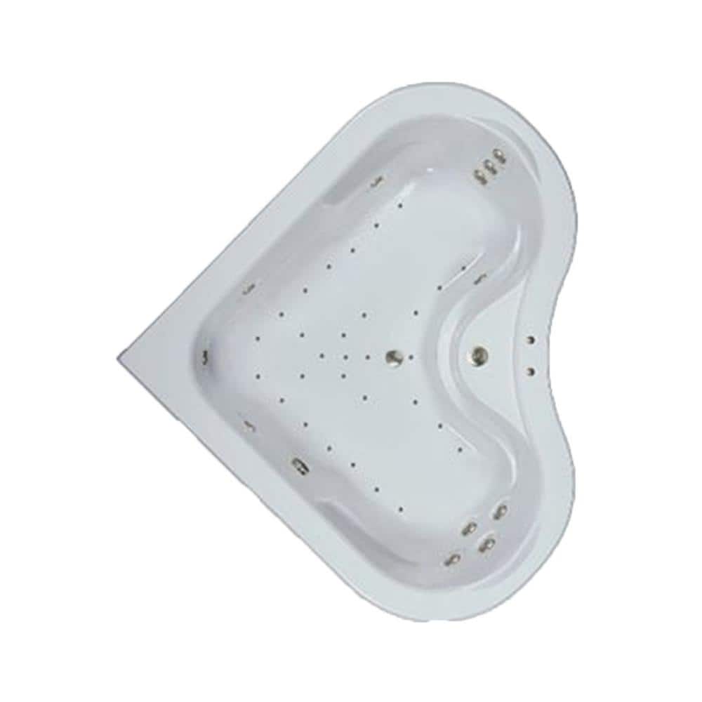 Premier 64 in. x 64 in. Acrylic Corner Drop-in Whirlpool and Air Bathtub with Center Drain in Biscuit price history on PriceWatchPro
