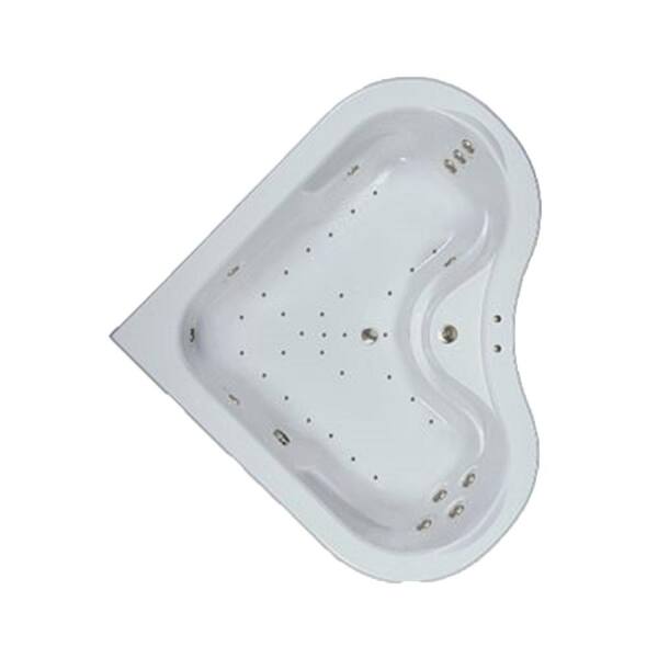Comfortflo 64 in. Acrylic Corner Drop-in Air and Whirlpool Bathtub in Bone