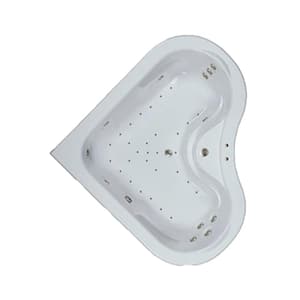64 in. Acrylic Corner Drop-in Air and Whirlpool Bathtub in White