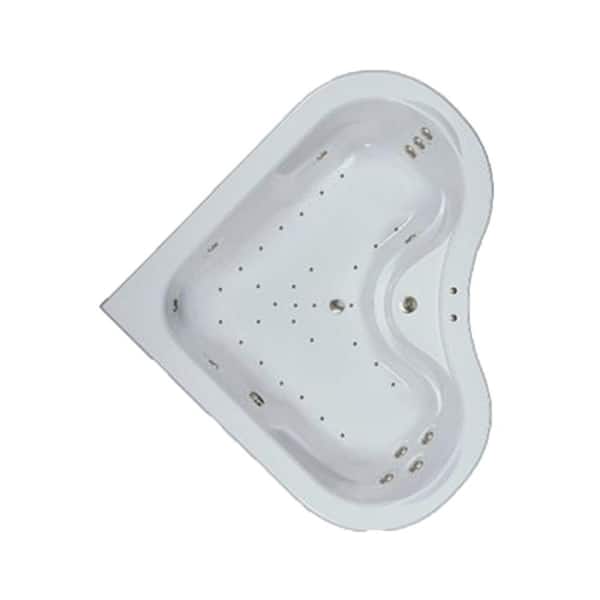 Comfortflo 64 in. Acrylic Corner Drop-in Air and Whirlpool Bathtub in White