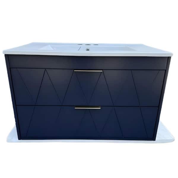 29.5 in. Storage Cabinet, Accent Cabinet with 2 Drawers, Dark Blue