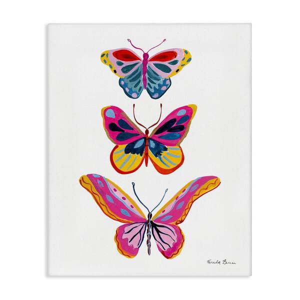 Stupell Pastel Butterflies In A Garden Framed Wall Art - 24x30 Inch Kids Room Decor, Multi-Color