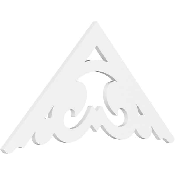 Ekena Millwork 1 in. x 48 in. x 24 in. (12/12) Pitch Preston Gable Pediment Architectural Grade PVC Moulding