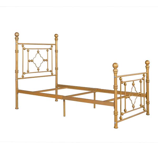 Homy Casa Gold Twin Size Standard Metal Bed