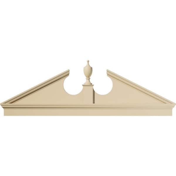 Ekena Millwork 82-in. W x 27-3/8-in. H x 2-3/4-in. P Pitch 6/12 Acorn Signature Urethane Combination Pediment Acorn Ships Unattached in