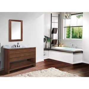 Kai 49 in. W x 22 in. D x 35 in. H Bath Vanity in Brown Reclaimed Wood with Marble Vanity Top in White and White Basin