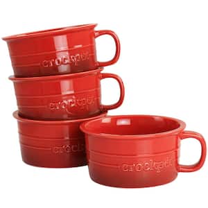 Appleton 24oz Stoneware 4-Piece Soup Mug Set in Gradient Red