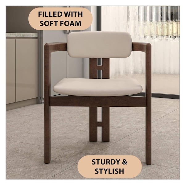 Leisuremod Velo Upholstered Leather Dining Chair with Open