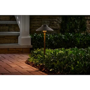 10-Watt Equivalent 100 Lumens Low Voltage Antique Brass Integrated LEDSingle Tier Outdoor Landscape Path Light