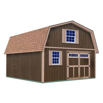 Best Barns Virginia 16 ft. x 28 ft. x 16-1/4 ft. 2 Story Wood Shed Kit ...