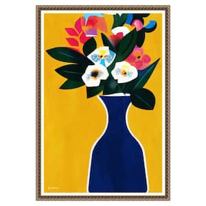 "Sunshine Flowers" by Bo Anderson 1-Piece Floater Frame Giclee Abstract Canvas Art Print 23 in. x 16 in.