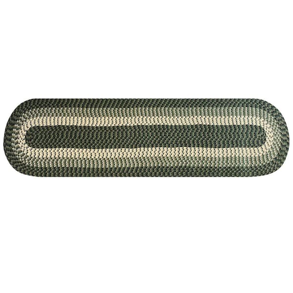 Better Trends Alpine Braid Collection Hunter Stripe 24" x 108" 100% Polypropylene Reversible Indoor Runner Rug