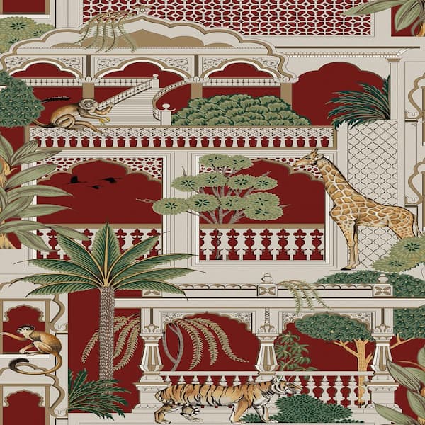 Graham & Brown Ani mahal Alizarin Red Wallpaper