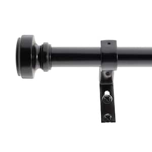 3/4" Knob Cap Bay Window Curtain Rod Black Oil