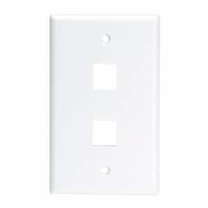 White 1-Gang Audio/Video Wall Plate (1-Pack)