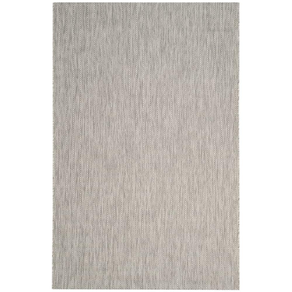 SAFAVIEH Courtyard Gray 4 ft. x 6 ft. Solid Indoor/Outdoor Patio Area ...