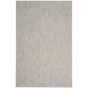 Courtyard Gray 4 ft. x 6 ft. Solid Indoor/Outdoor Patio  Area Rug