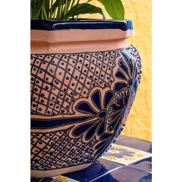 Extra Large Floral Authentic Talavera Chata Planter