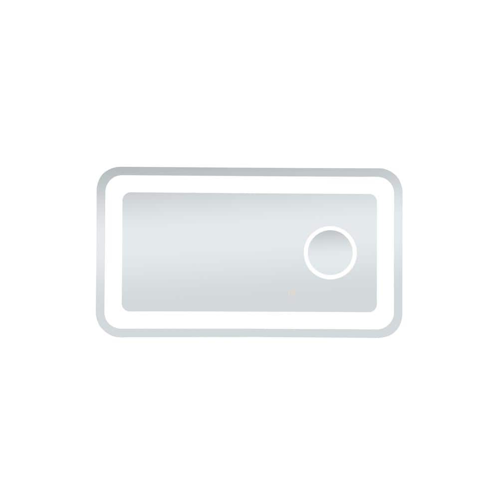 Simply Living 36 in. W x 20 in. H Small Rectangular Frameless Magnifying Wa