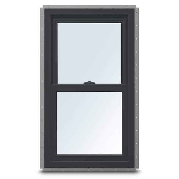 35-1/2 in. x 35-1/2 in. 100 Series Black Single-Hung Composite Window with SmartSun Glass, Black Int and Black Hardware