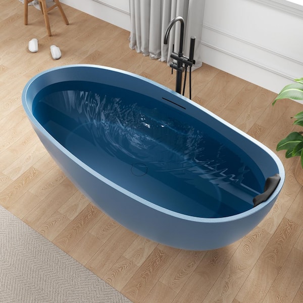 ANZZI Kelut Series 67 in. x 32 in. Flat Bottom Solid Surface