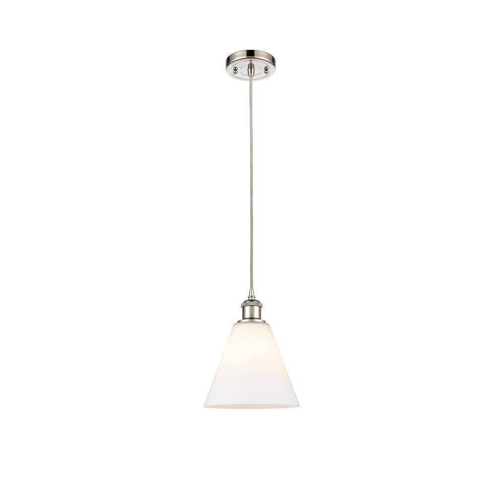 Berkshire 60-Watt 1-Light Polished Nickel Shaded Mini Pendant Light with Frosted Glass Frosted Glass Shade price history on PriceWatchPro