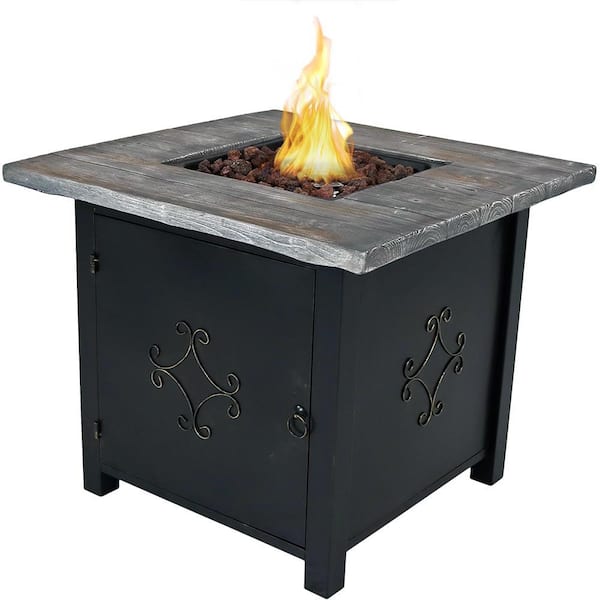 Square Propane Gas Fire Pit Table, Playa Stone Propane Fire Pit Table