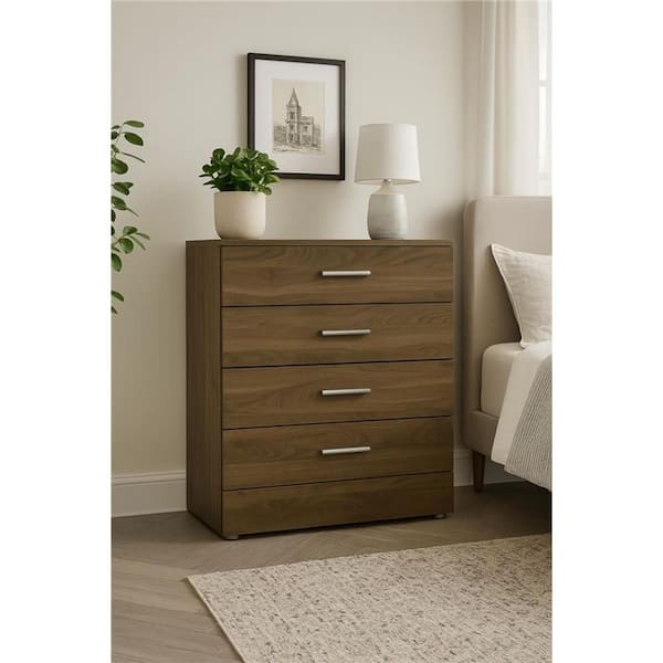 HOME IMPORTS EMPORIUM Walnut 4 Drawers 31.57 in. Chest of Drawers