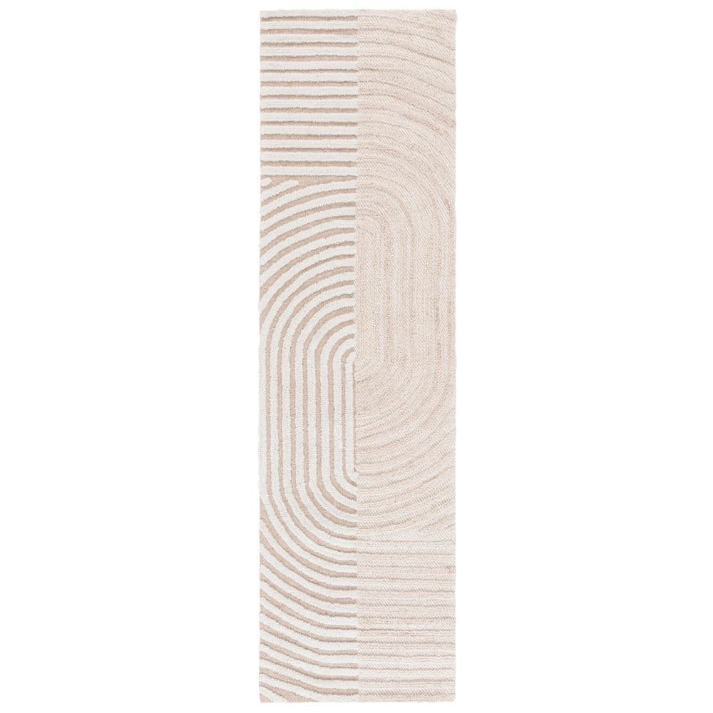 Southampton 2 ft. x 8 ft. Ivory/Beige Inverted Striped Swirl Runner Rug price history on PriceWatchPro