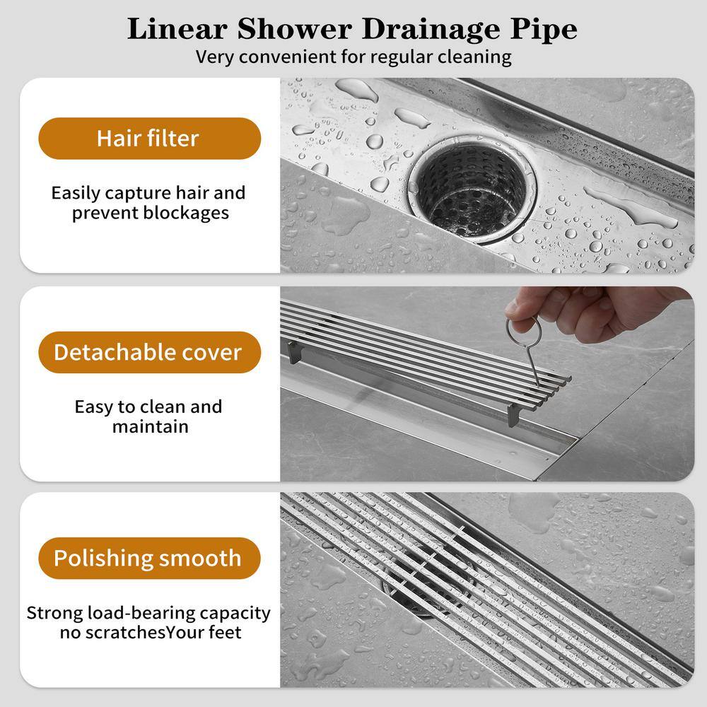 32'' Brushed Nickel Stainless Steel Linear Shower Drain