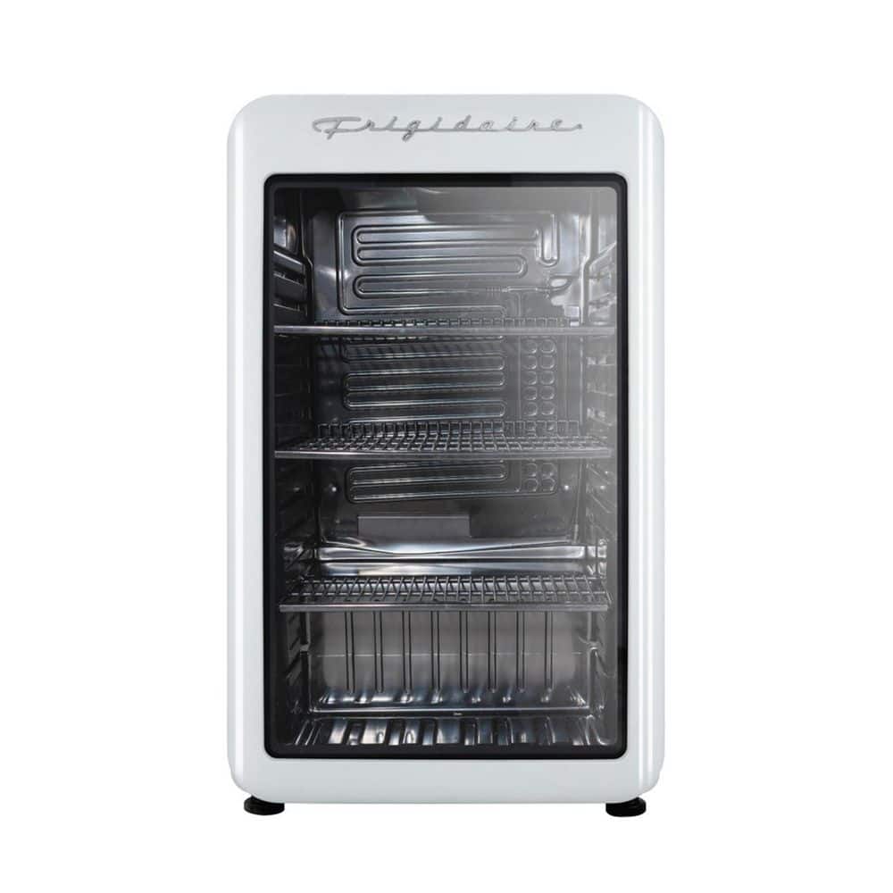 3.3 cu. ft. Retro Mini Refrigerator in White with Glass Door