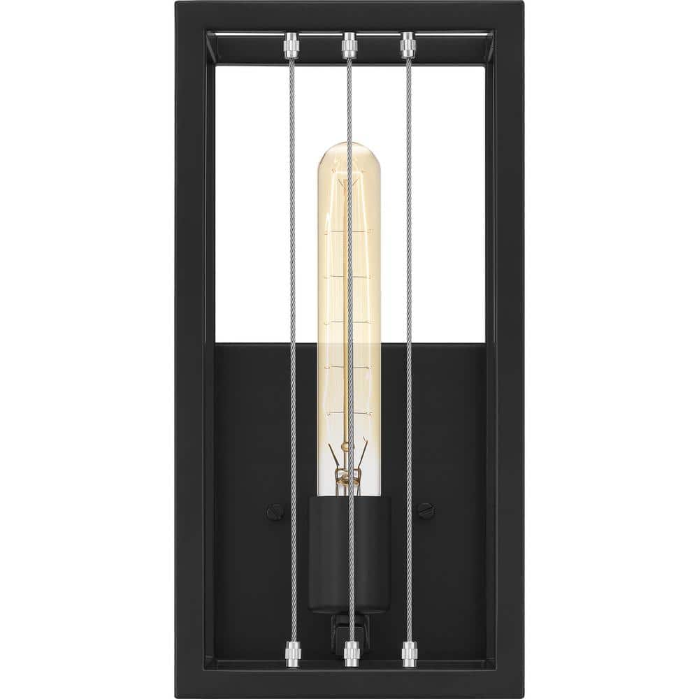 Matte Black Steel 12" Dimmable Wall Sconce