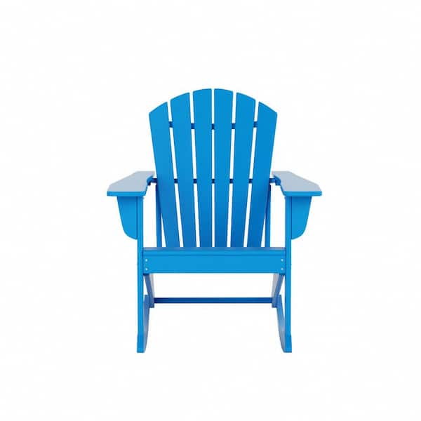 WESTIN OUTDOOR Mason Pacific Blue Adirondack HDPE Plastic Outdoor Rocking Chair